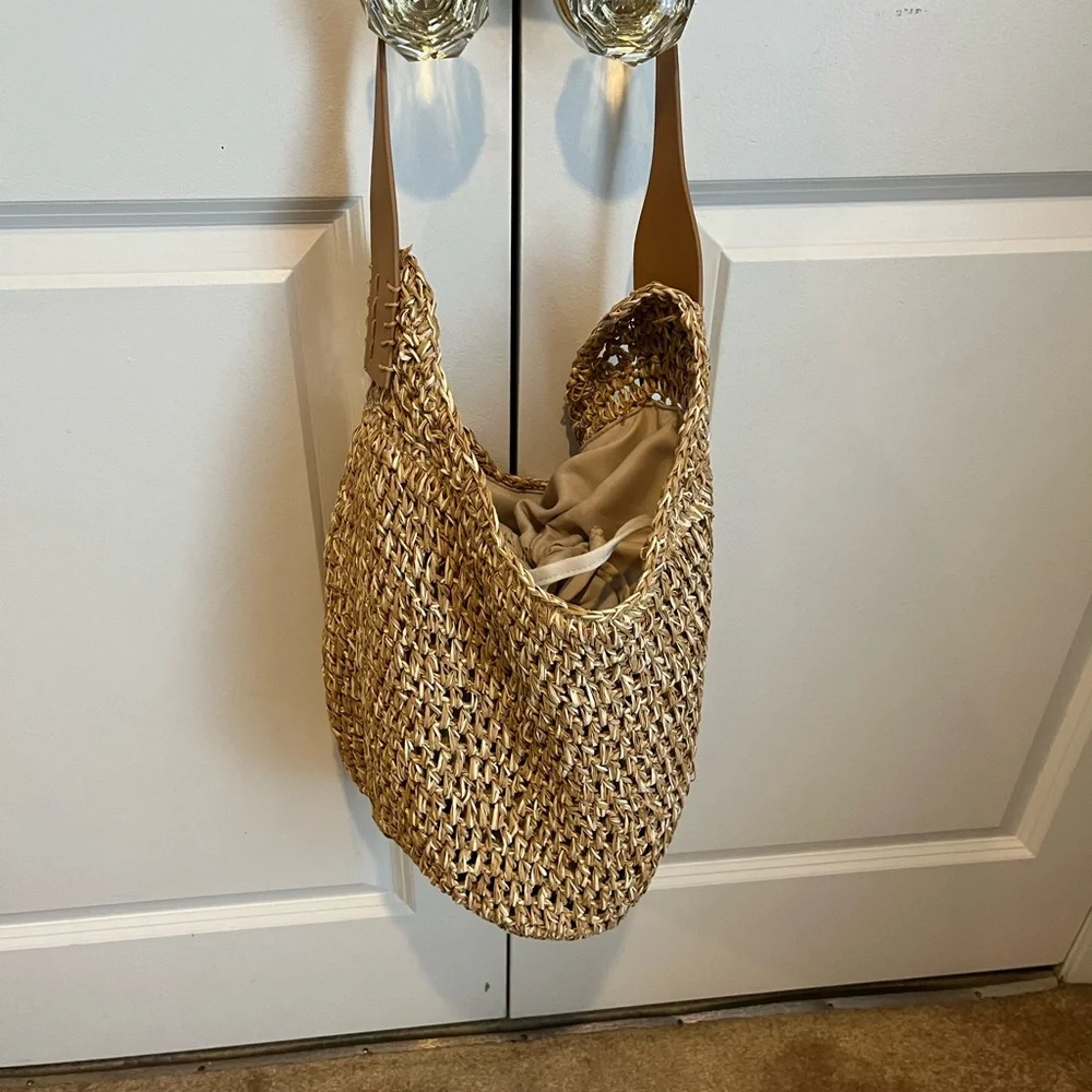 Lucky Brand Tan Hobo Bag with Spiral Design